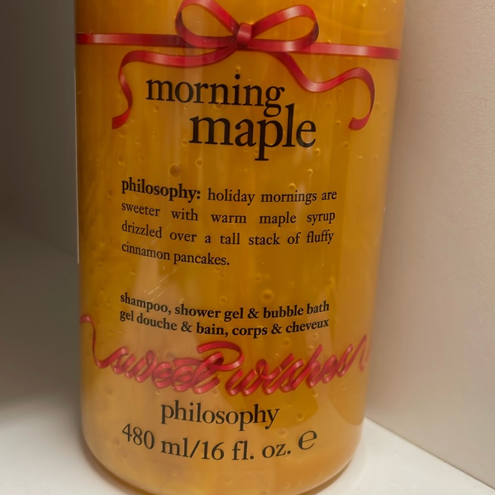 NEW Philosophy Morning Maple shampoo, shower gel & bubble bath 16 oz - Picture 2 of 4